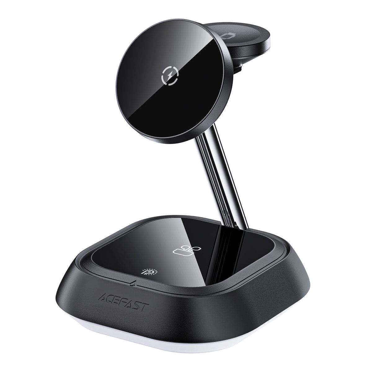 Incarcator priza 3in1 Acefast E16 15W Inductive Charging Station pentru Phone / Casti / Watch - Negru