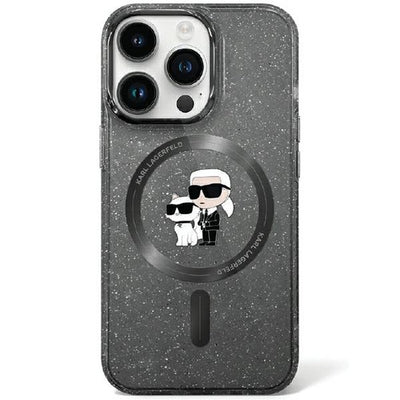 Husa Karl Lagerfeld iPhone 11 / Xr 6.1" Negru/Negru Hardcase Karl&Choupette Glitter Magsafe