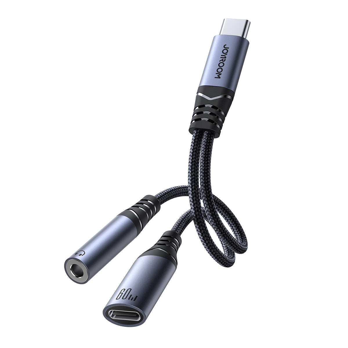 Adaptor Joyroom 2in1 DAC Usb-c To Usb-c / 3.5 Mm Mini Jack - Negru