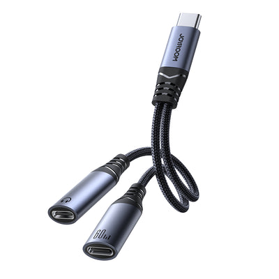 Adaptor Joyroom Usb-c To 2x Usb-c 2in1 DAC - Negru