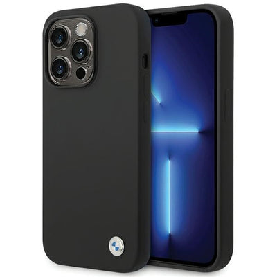 Husa BMW Silicone Metal Logo pentru iPhone 15 Pro - Negru
