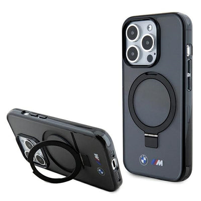 Husa BMW Ring Stand M Collection Magsafe pentru iPhone 15 Pro - Negru