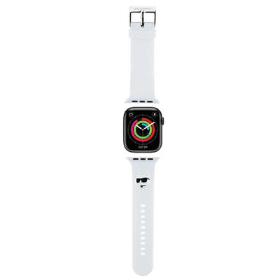 Curea Karl Lagerfeld 3D Rubber Choupette Heads pentru Apple Watch 38/40/41mm - Alb
