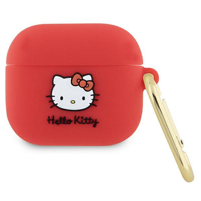 Husa Hello Kitty Silicone 3D Kitty Head pentru AirPods 3 - Fuchsia