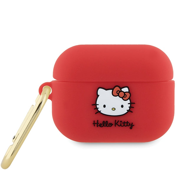 Husa Hello Kitty Silicone 3D Kitty Head pentru AirPods Pro 2 (2022/2023) - Fuchsia