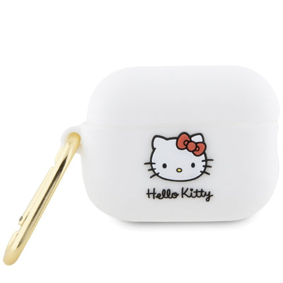Husa Hello Kitty Silicone 3D Kitty Head pentru AirPods Pro 2 (2022/2023) - Alb