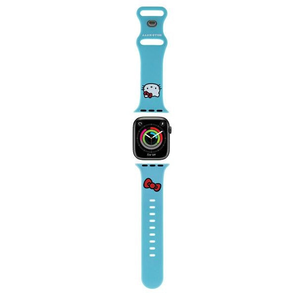 Curea Hello Kitty Silicone Kitty Head pentru Apple Watch 38/40/41mm - Albastru