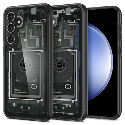 Husa Spigen Ultra Hybrid pentru Samsung Galaxy S23 FE - Gri inchis (Zero One Pattern)