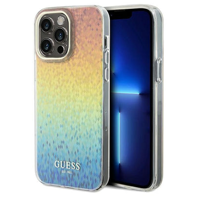 Husa Guess IML Faceted Mirror Disco Iridescent pentru iPhone 13 Pro / 13 - Multicolor