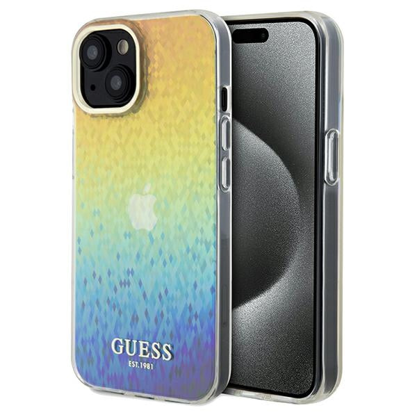Husa Guess IML Faceted Mirror Disco Iridescent pentru iPhone 14 / 15 / 13 - Multicolor