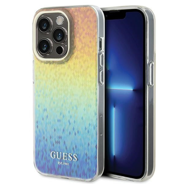 Husa Guess IML Faceted Mirror Disco Iridescent pentru iPhone 14 Pro Max - Multicolored