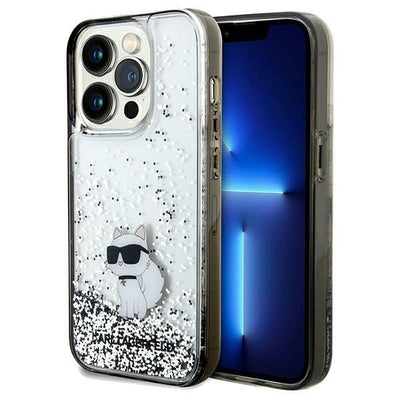 Husa Karl Lagerfeld Liquid Glitter Choupette pentru iPhone 14 Pro - Transparent