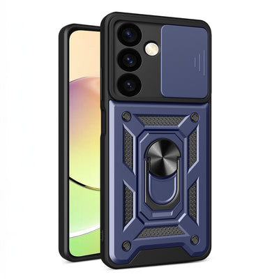Husa Hybrid Armor Camshield pentru Xiaomi Poco C65 / Redmi 13C Armored cu Camera Cover - Albastru