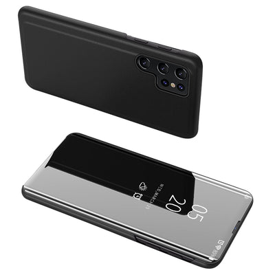 Husa Transparent View pentru Xiaomi Poco C65 / Redmi 13C cu Flap - Negru