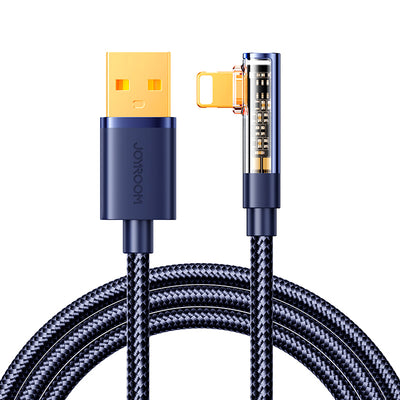 Cablu Joyroom Gaming S-ul012a6 Lightning (Angled) / Usb-a (Straight) 2.4A 1.2 M - Albastru