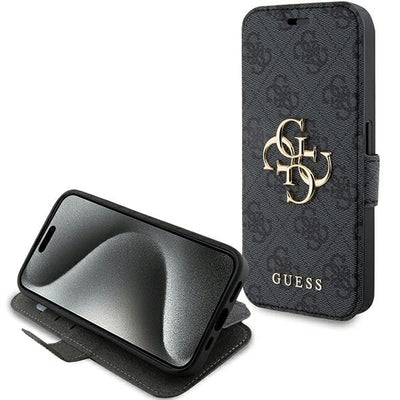 Husa Guess 4G Metal Logo pentru iPhone 15 Pro - Gri