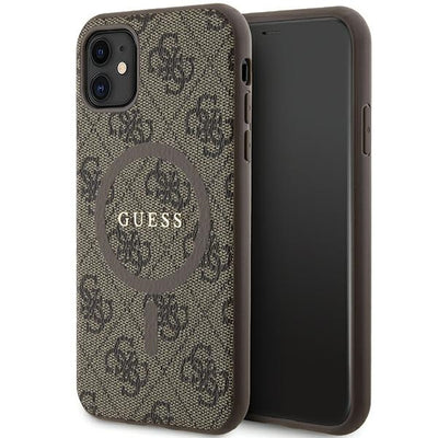 Husa Guess Guhmn61g4gfrw iPhone 11 6.1" / Xr Maro/Maro Hardcase 4G Collection Leather Metal Logo Magsafe