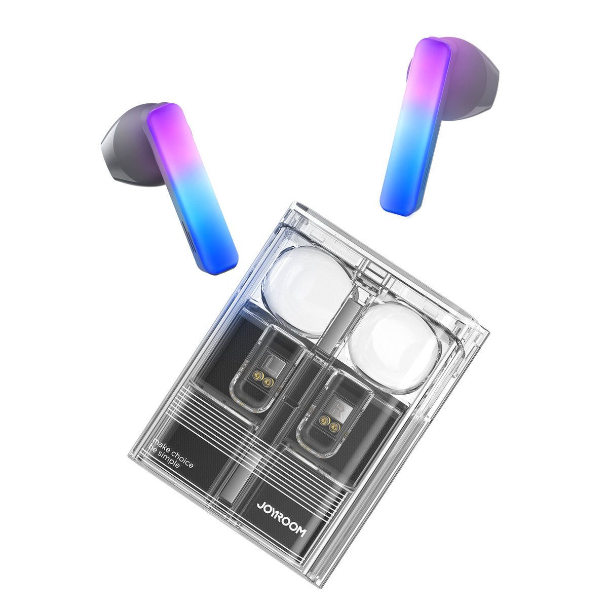 Casti TWS Joyroom Icelens Series Wireless cu LED Lights - Negru