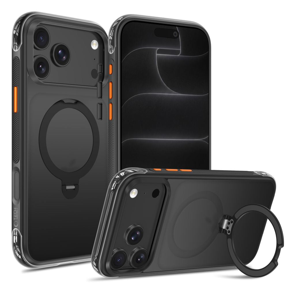 Suport auto Tech-protect Magair Stand Magsafe CC iPhone 17 Pro Max / 18 Pro Max mat Negru