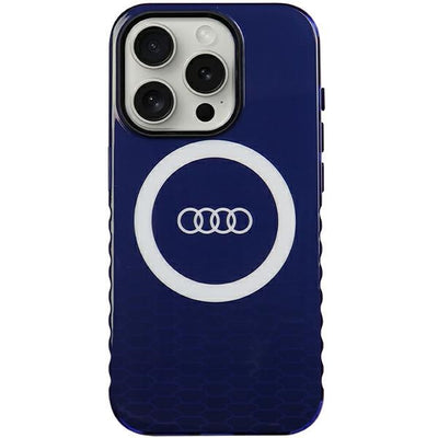 Husa Audi IML Big Logo Magsafe pentru iPhone 15 Pro - Albastru