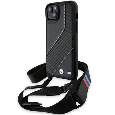Husa BMW M Edition Carbon Stripe & Curea pentru iPhone 15 Plus / 14 Plus - Negru
