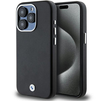 Husa BMW Signature Wrapped Metal Magsafe pentru iPhone 15 Pro - Negru
