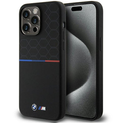 Husa BMW M Silicone Pattern Magsafe pentru iPhone 15 Pro Max - Negru
