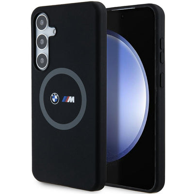 Husa BMW M Silicone Printed Ring Magsafe pentru Samsung Galaxy S24+ - Negru