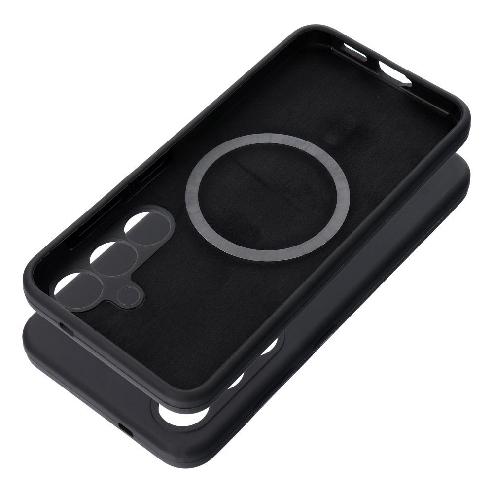 Husa pentru Samsung S25 Edge Silicone 2mm (Camera Protection) Compatible cu Magsafe Negru