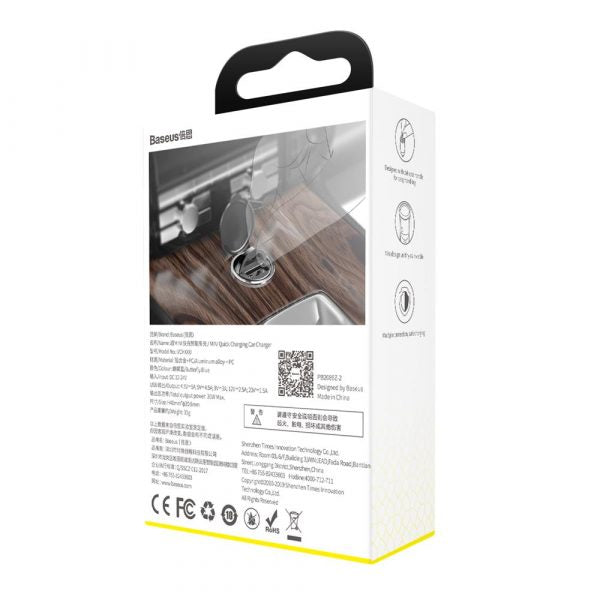 Încărcător auto Baseus Tiny Star Mini QC 3.0 30W 1x USB gri