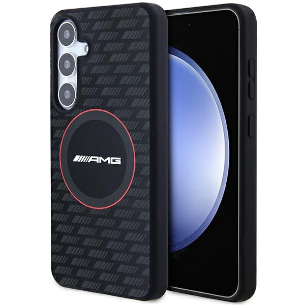 Husa AMG Silicone Carbon Pattern Magsafe pentru Samsung Galaxy S24+ - Negru