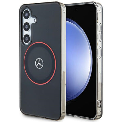 Husa Mercedes Double Layer W Rosu Magsafe pentru Samsung Galaxy S24 - Negru