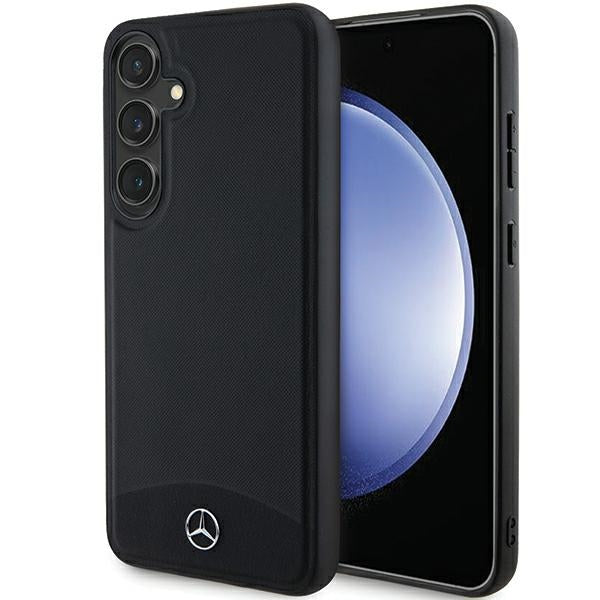 Husa Mercedes Leather Textured & Plain Magsafe pentru Samsung Galaxy S24 - Negru