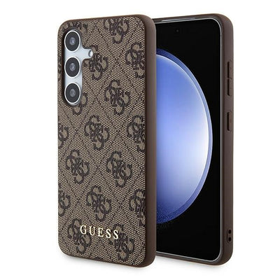 Husa Guess 4G Metal Auriu Logo pentru Samsung Galaxy S24 - Maro