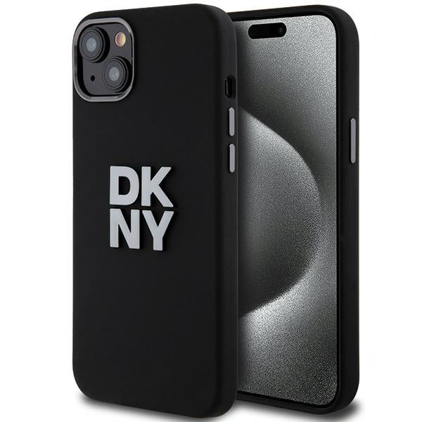 Husa Dkny Liquid Silicone Metal Logo iPhone 15/14/13 - Negru