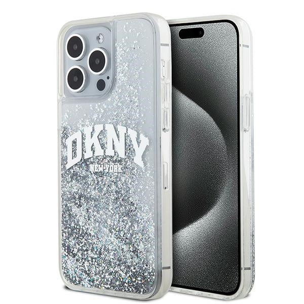 Husa Dkny Liquid Glitter Big Logo Na iPhone 15 Pro Max - Alb