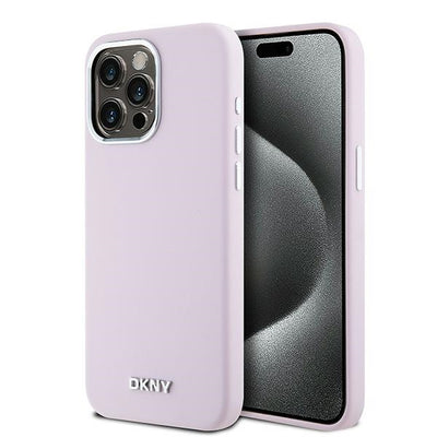 Husa Dkny Liquid Silicone Small Metal Logo Magsafe Na iPhone 14 Pro Max - Roz
