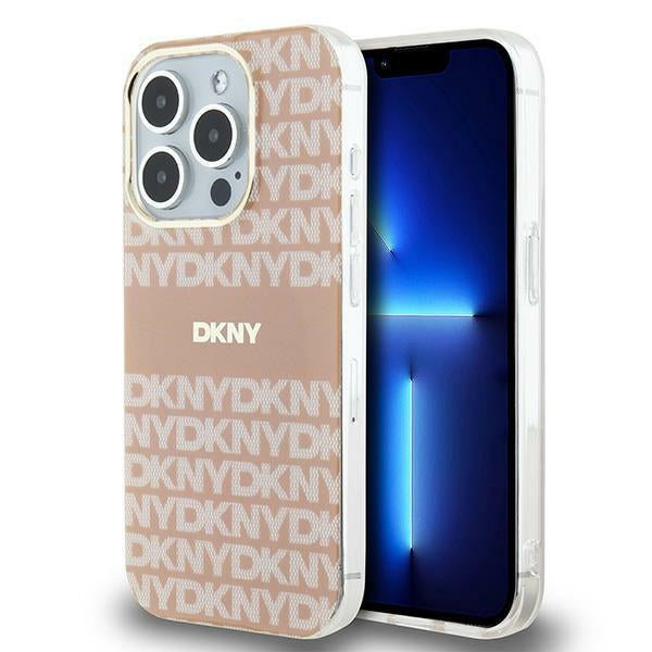 Husa Dkny IML Mono & Stripe Magsafe pentru iPhone 13 Pro / 13 - Roz