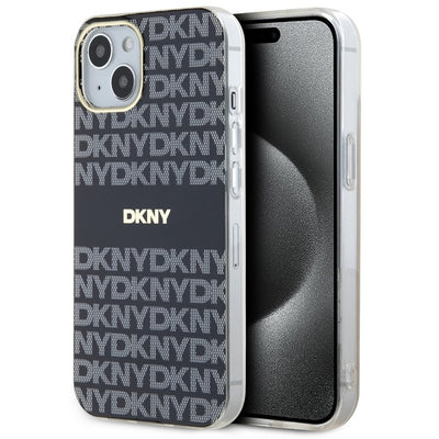 Husa Dkny IML Mono & Stripe Magsafe pentru iPhone 15/14/13 - Negru