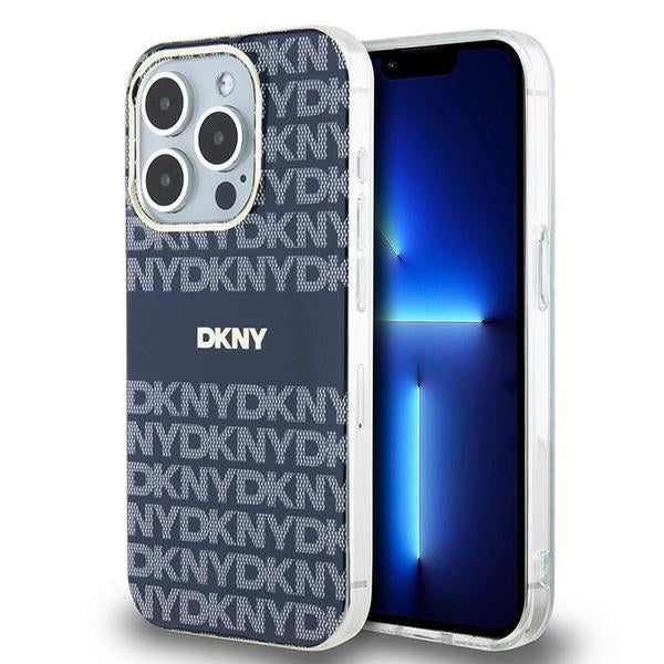 Husa Dkny IML Mono & Stripe Magsafe pentru iPhone 15 Pro - Albastru