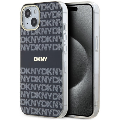 Husa Dkny IML Mono & Stripe Magsafe pentru iPhone 15 Plus / 14 Plus - Negru
