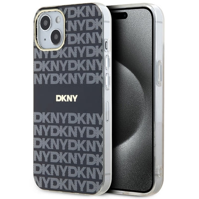 Husa Dkny IML Mono & Stripe Magsafe pentru iPhone 15/14/13 - Negru