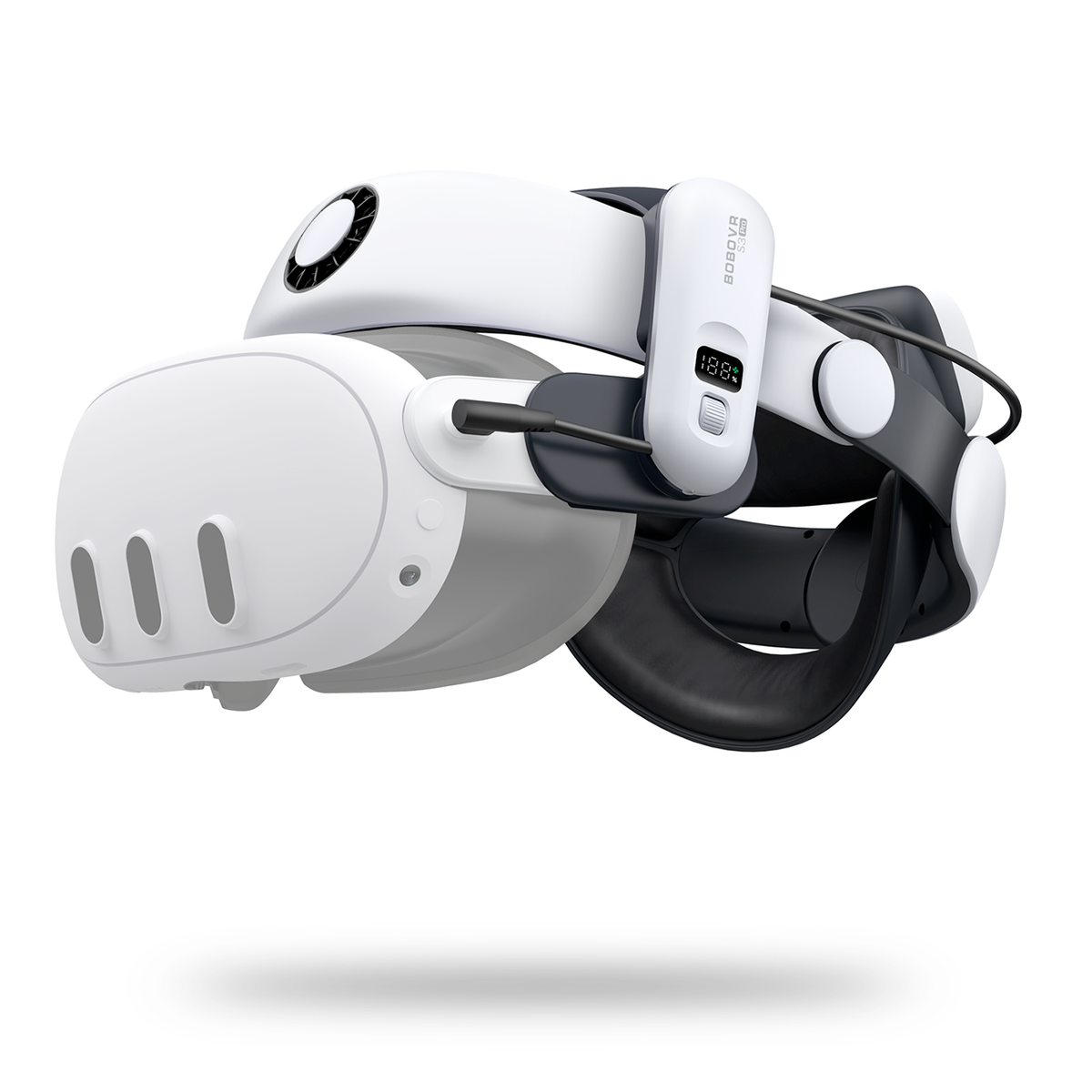 Incarcator priza Bobovr S3 Pro Curea pentru Meta Quest 3 VR Casti + B100 External Battery - Negru And Alb