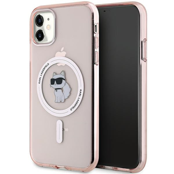 Husa Karl Lagerfeld IML Choupette Magsafe pentru iPhone 11 / Xr - Roz