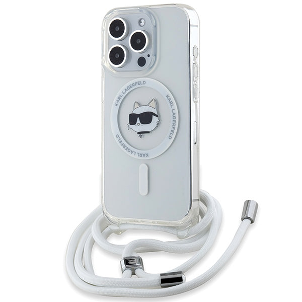 Husa Karl Lagerfeld IML Choupette Head&Cord Magsafe pentru iPhone 15 Pro Max - Transparent