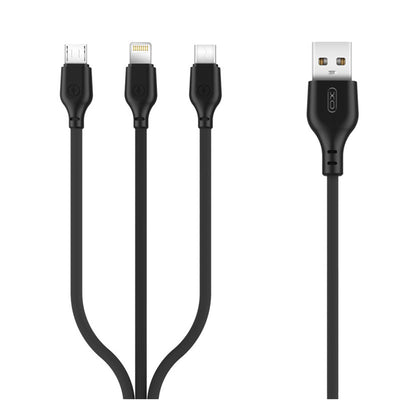 Cablu XO Nb103 3in1 USB - Lightning + Usb-c + Microusb 1,0 M 2,1A Negru