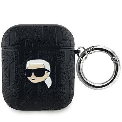 Husa Karl Lagerfeld Monogram Karl Head pentru AirPods 1 / 2 - Negru