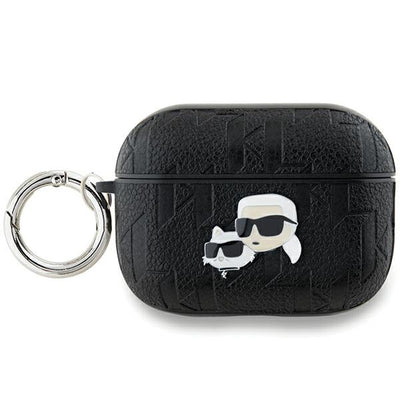 Husa Karl Lagerfeld Monogram Karl & Choupette Head pentru AirPods Pro 2 - Negru