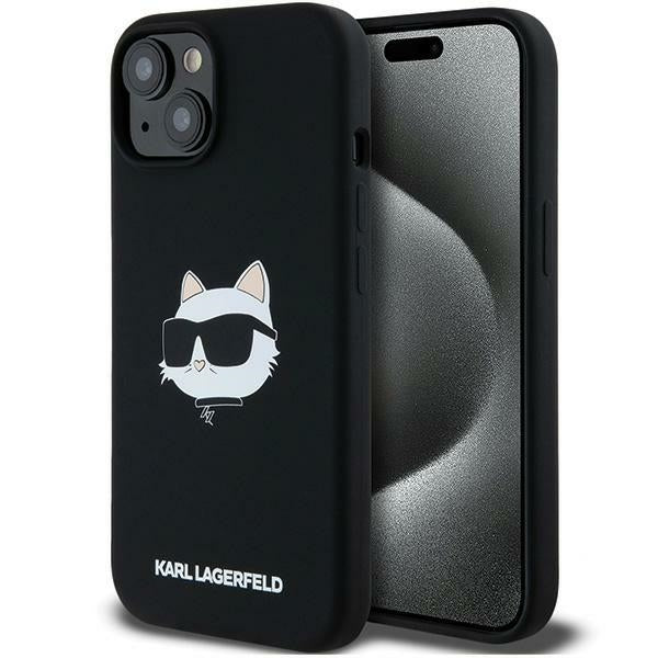 Husa Karl Lagerfeld Silicone Choupette Head Magsafe pentru iPhone 15 Plus / 14 Plus - Negru