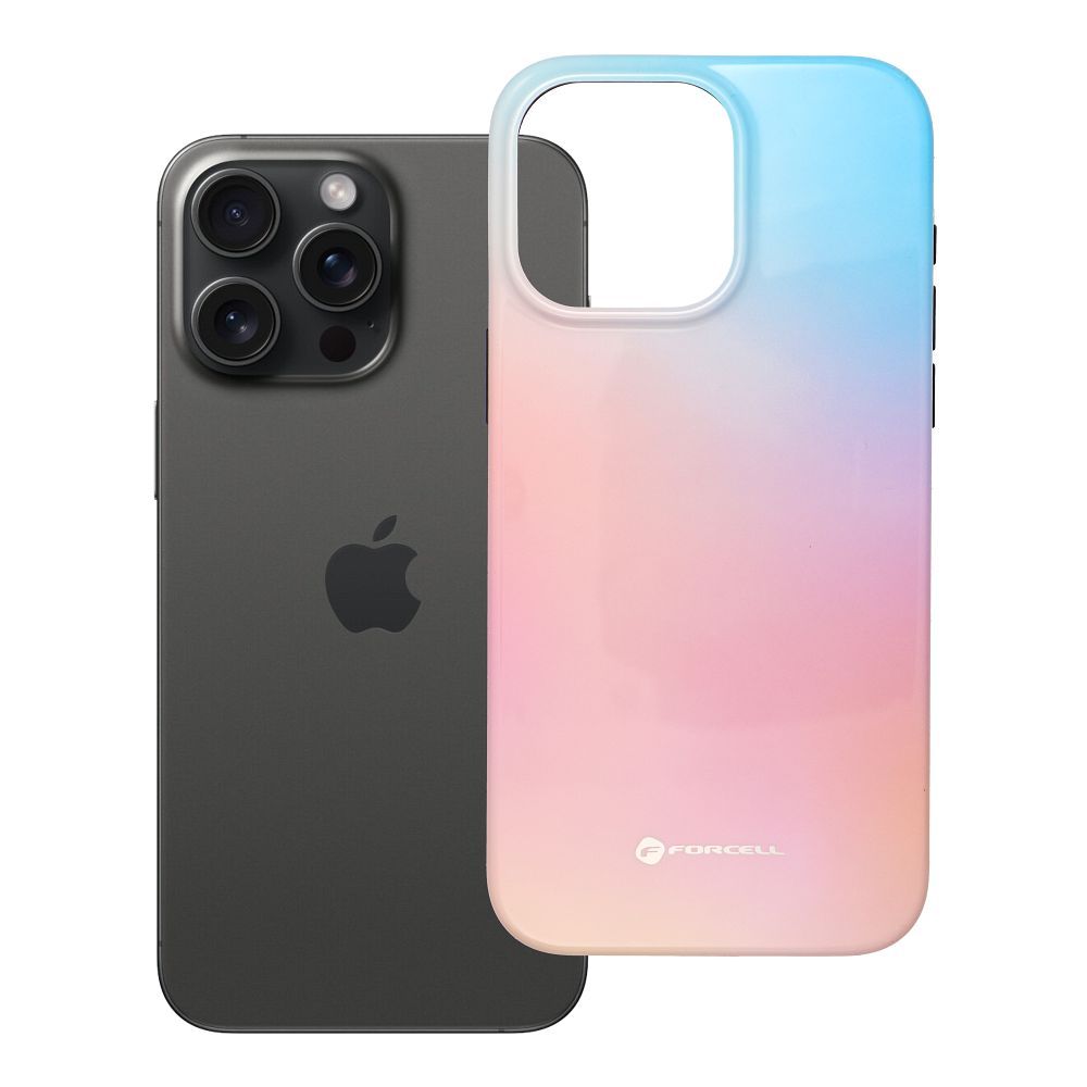 Husa Forcell pentru iPhone 15 PRO MAX F-protect Mirage Compatible cu Magsafe Military Drop-test Pinky Albastru